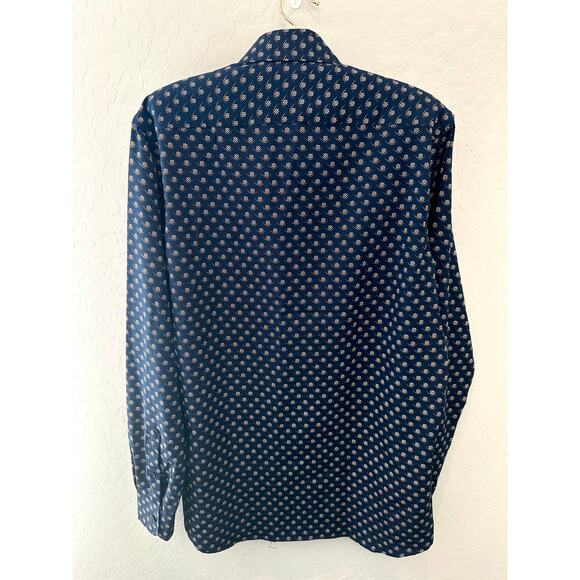 SCOTCH & SODA Men’s Shirt Modern Fit Navy Blue Floral Print Button Up | 16/41 L - Picture 5 of 8
